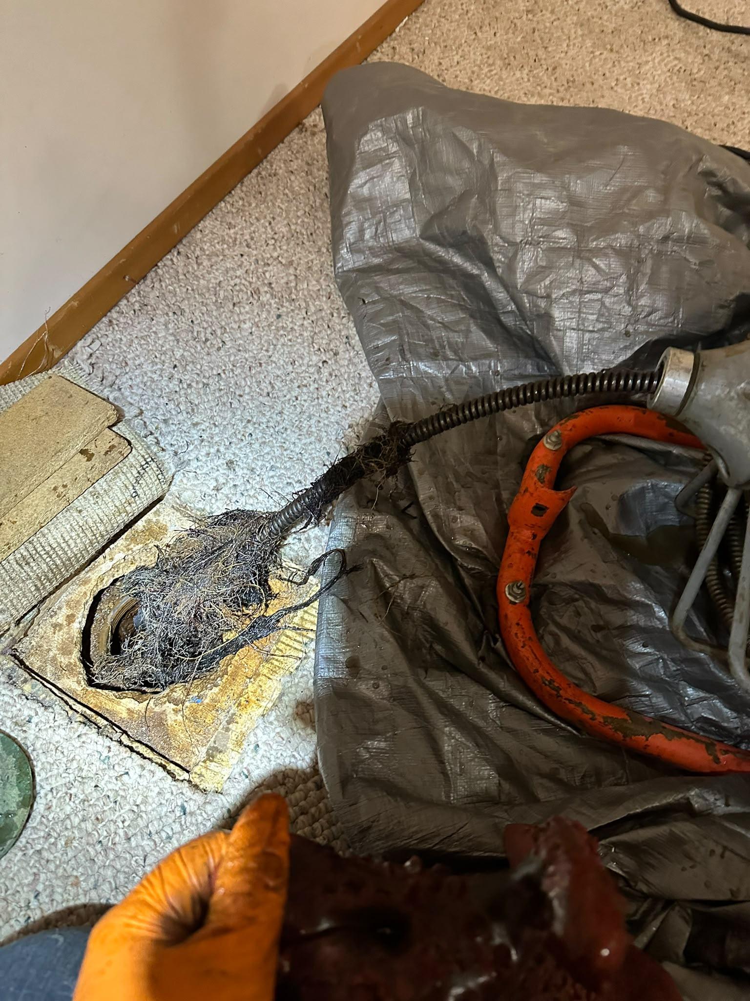 Pro Drain Cleaning technician on a drain service job in Winnipeg